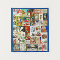 Vintage Christmas Collage of Santas and Scenes