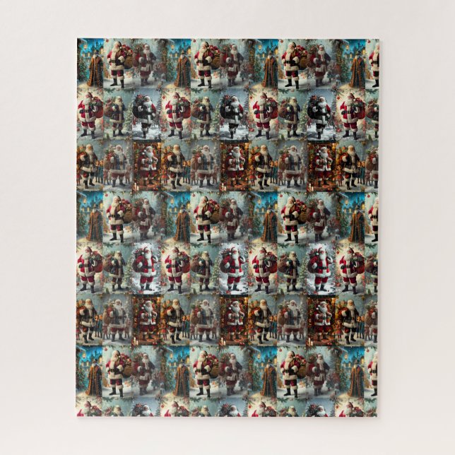 Vintage Christmas Collage | Retro Holiday Jigsaw Puzzle (Vertical)