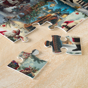 Vintage Christmas Collage Retro Holiday Jigsaw Puzzle
