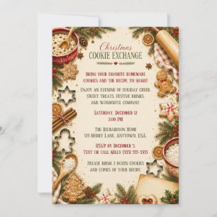 Vintage Christmas Cookie Exchange Invitation