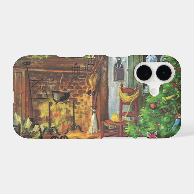 Vintage Christmas, Cosy Log Cabin with Fireplace (Back (Horizontal))