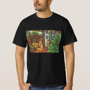 Vintage Christmas, Cosy Log Cabin with Fireplace T-Shirt