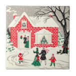 Vintage Christmas Countryside Greetings Tile<br><div class="desc">Vintage Countryside Greetings. From our family to yours we wish you a very Merry Christmas and a Happy New Year. Lovingly restored vintage images from days gone bye that is too precious to let slip into history.</div>