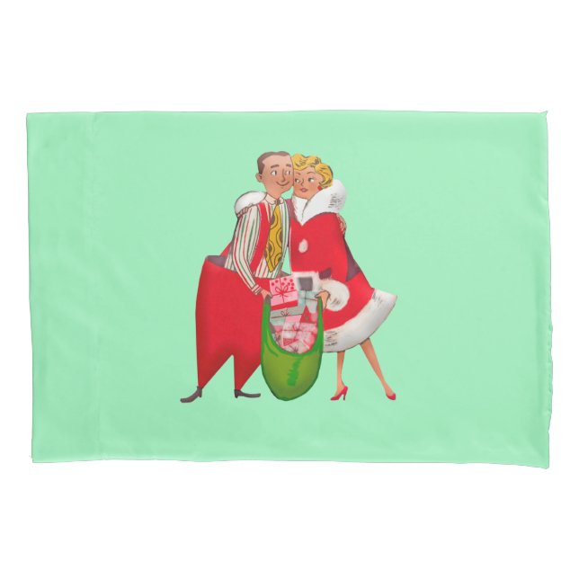 VINTAGE CHRISTMAS COUPLE PILLOWCASES (Front)