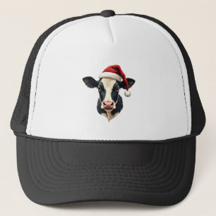 Vintage Christmas Cow Head with Santa Hat Farm Ani