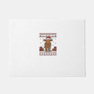 Vintage Christmas Cow Holiday Vector Shirt Design_ Doormat