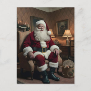 Vintage Christmas Creepy Santa Postcard