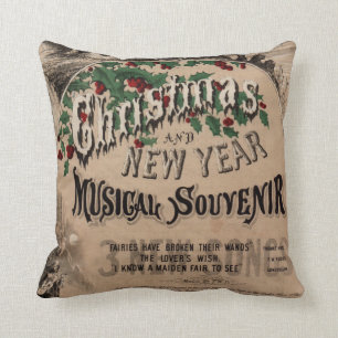 Vintage Christmas cushion, musical theatre poster Cushion