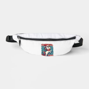 Vintage Christmas Dabbing Unicorn Rainbow Holiday Bum Bags