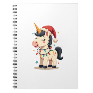 Vintage Christmas Dabbing Unicorn Santa Funny Holi Notebook
