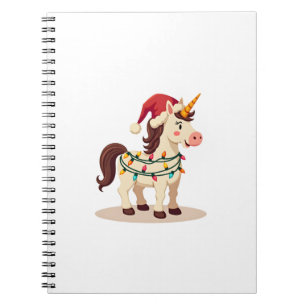 Vintage Christmas Dabbing Unicorn Santa Funny Holi Notebook
