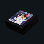 Vintage Christmas Dancing Snowmen with Candles Gift Box<br><div class="desc">Vintage illustration Christmas holidays image featuring two dancing snowmen holding candles. The glow of the candlelight is creating shadows in the background. Text reads,  Happy Holidays!</div>