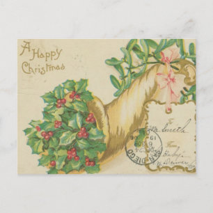Vintage Christmas Decorations Holiday Postcard