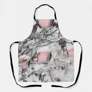 Vintage Christmas Decorations in Snowed Trees Apron