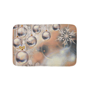 Vintage Christmas Decorations Ornaments Bath Mat