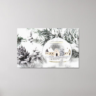 Vintage Christmas Decorations Ornaments  Canvas Pr Print