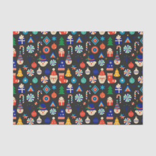 Vintage Christmas Decorations, Ornaments Collage  Tissue Paper