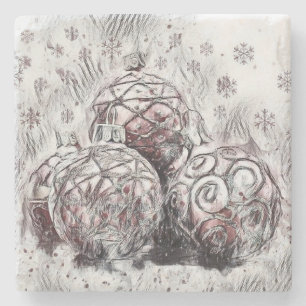 Vintage Christmas Decorations Ornaments  Stone Coa Coaster
