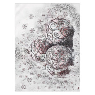 Vintage Christmas Decorations Ornaments Tablecloth
