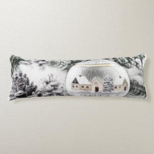 Vintage Christmas Decorations Ornaments Watercolor Body Cushion