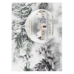 Vintage Christmas Decorations Ornaments Watercolor Tablecloth