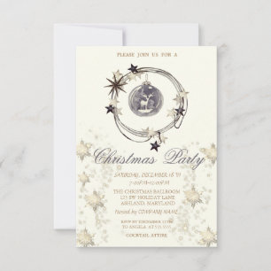 Vintage Christmas Decoratition Snowflakes Company Invitation