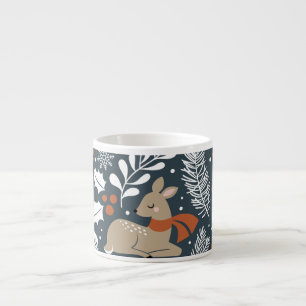 Vintage Christmas deer, festive design Espresso Cup