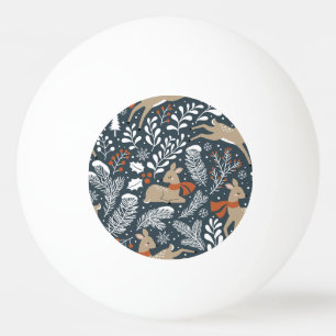 Vintage Christmas deer, festive design Ping Pong Ball