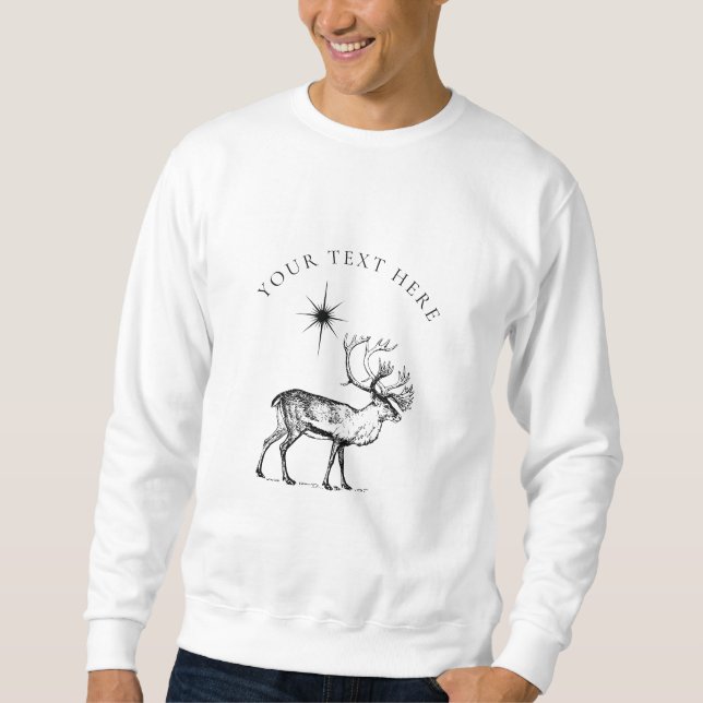 Vintage Christmas Deer & Star Custom  Sweatshirt (Front)