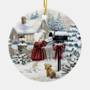 Vintage Christmas Delivery Ceramic Tree Decoration