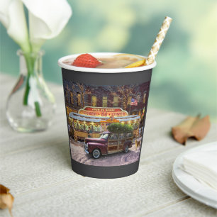 Vintage Christmas Diner Paper Cups