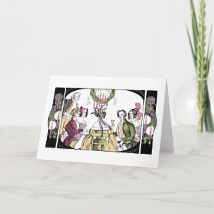 Vintage Christmas Dinner Firehead Holiday Card