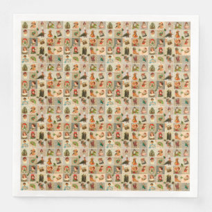 Vintage Christmas Dinner Paper Napkins