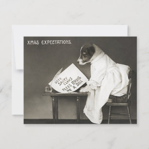 Vintage Christmas Dog Puppy Humour Card