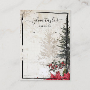 vintage christmas earring frame display add logo business card