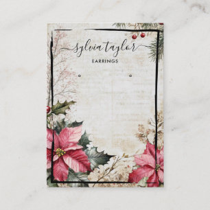 vintage christmas earring frame display add logo business card