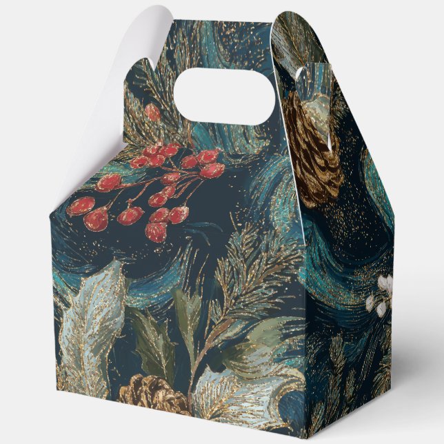 Vintage Christmas Elegant Sparkle Favour Box (Front)