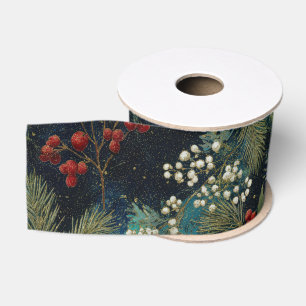 Vintage Christmas Elegant Sparkle II Grosgrain Ribbon