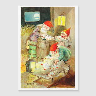 Vintage Christmas Elves Holiday Card