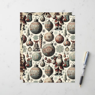 Vintage Christmas Ephemera Scrapbook Paper
