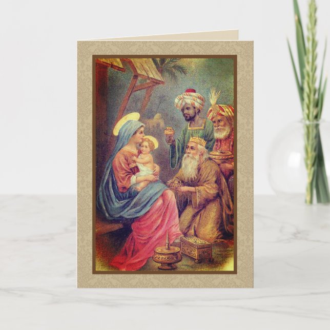 Vintage Christmas Epiphany Three Kings Holiday Card (Front)