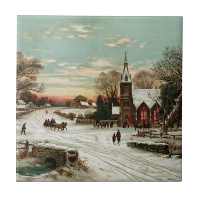Vintage Christmas Eve 2 Tile (Front)
