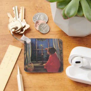 Vintage Christmas Eve by Jessie Willcox Smith Key Ring
