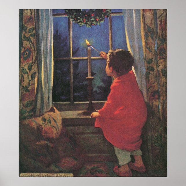 Vintage Christmas Eve by Jessie Willcox Smith Poster (Front)
