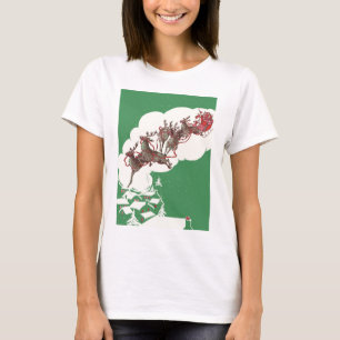 Vintage Christmas Eve, Retro Santa Claus in Sleigh T-Shirt