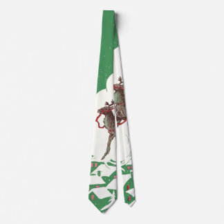 Vintage Christmas Eve, Retro Santa Claus in Sleigh Tie