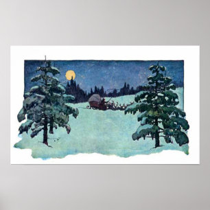 Vintage Christmas Eve Santa Claus Poster