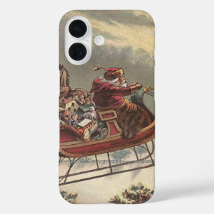 Vintage Christmas Eve Victorian Santa Claus Sleigh iPhone 16 Case