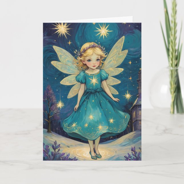 Vintage Christmas Fairy Victorian Personalised Card (Front)