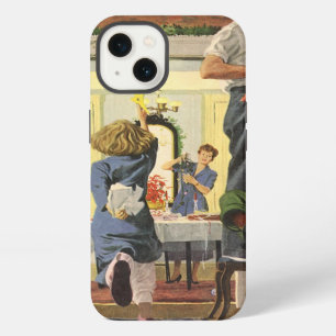Vintage Christmas, Family Decorating the House iPhone 13 Case